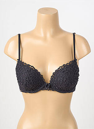 Sutien efect material satinat top sutien push-up negru VALEGE femeie