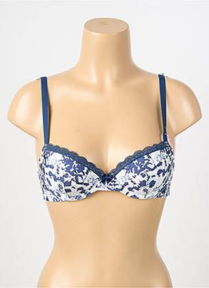 Sutien efect material satinat top sutien modelat albastru ESCORT femeie