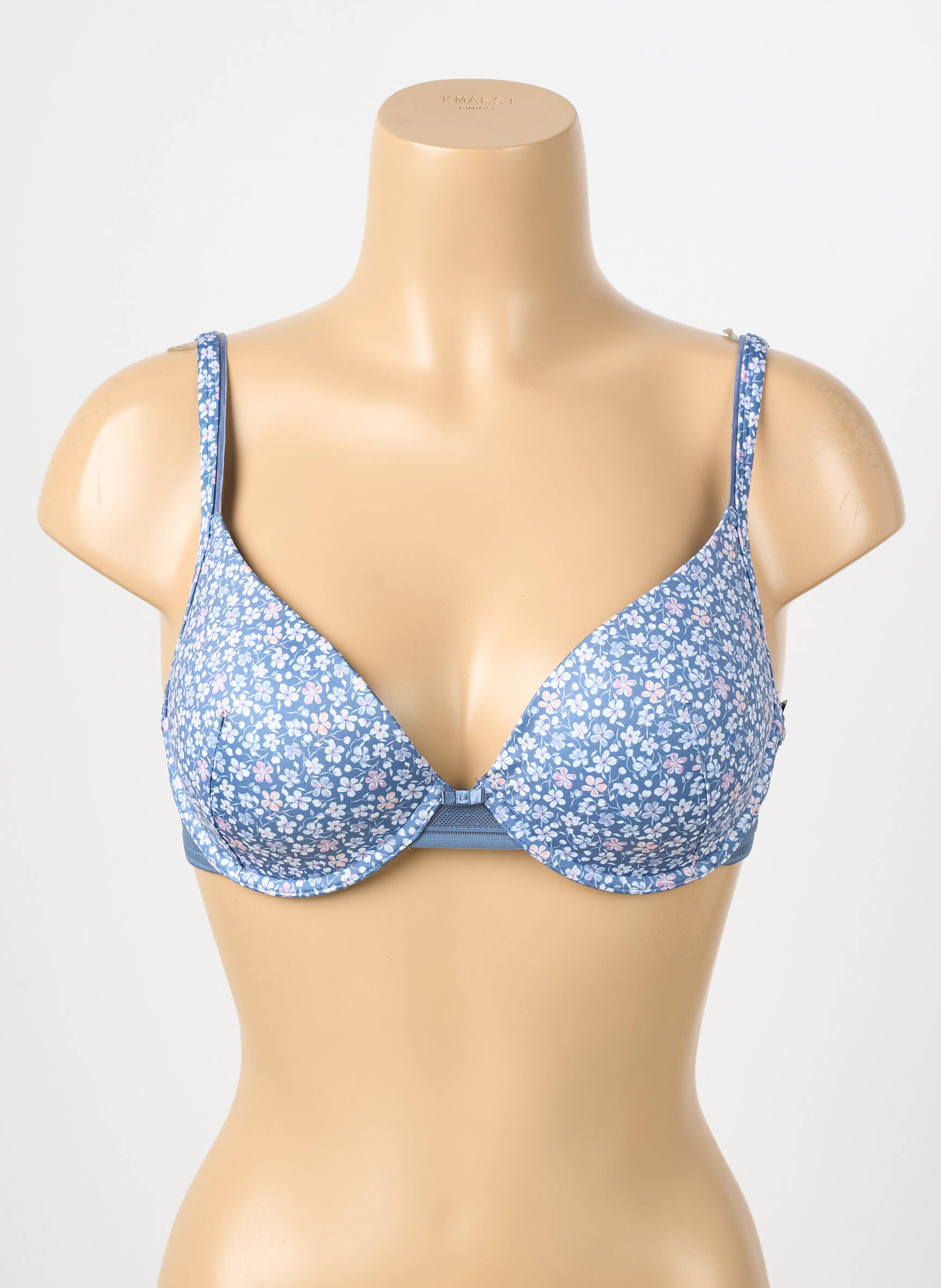 Sutien efect material satinat top sutien modelat albastru SASSA femeie