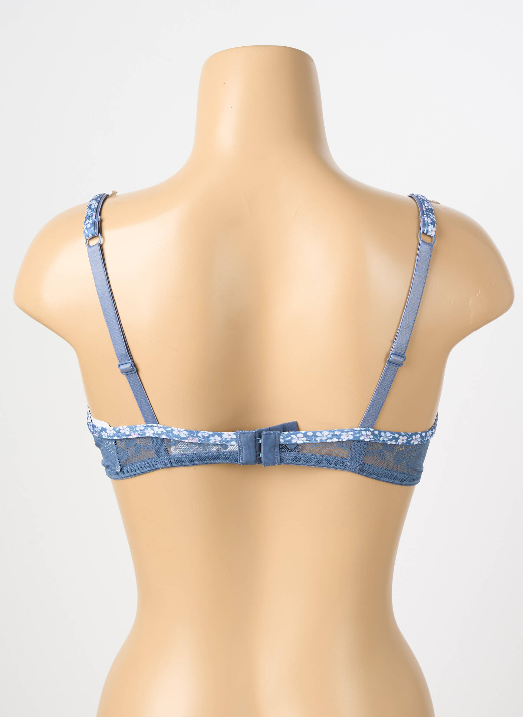 Sutien efect material satinat top sutien modelat albastru SASSA femeie