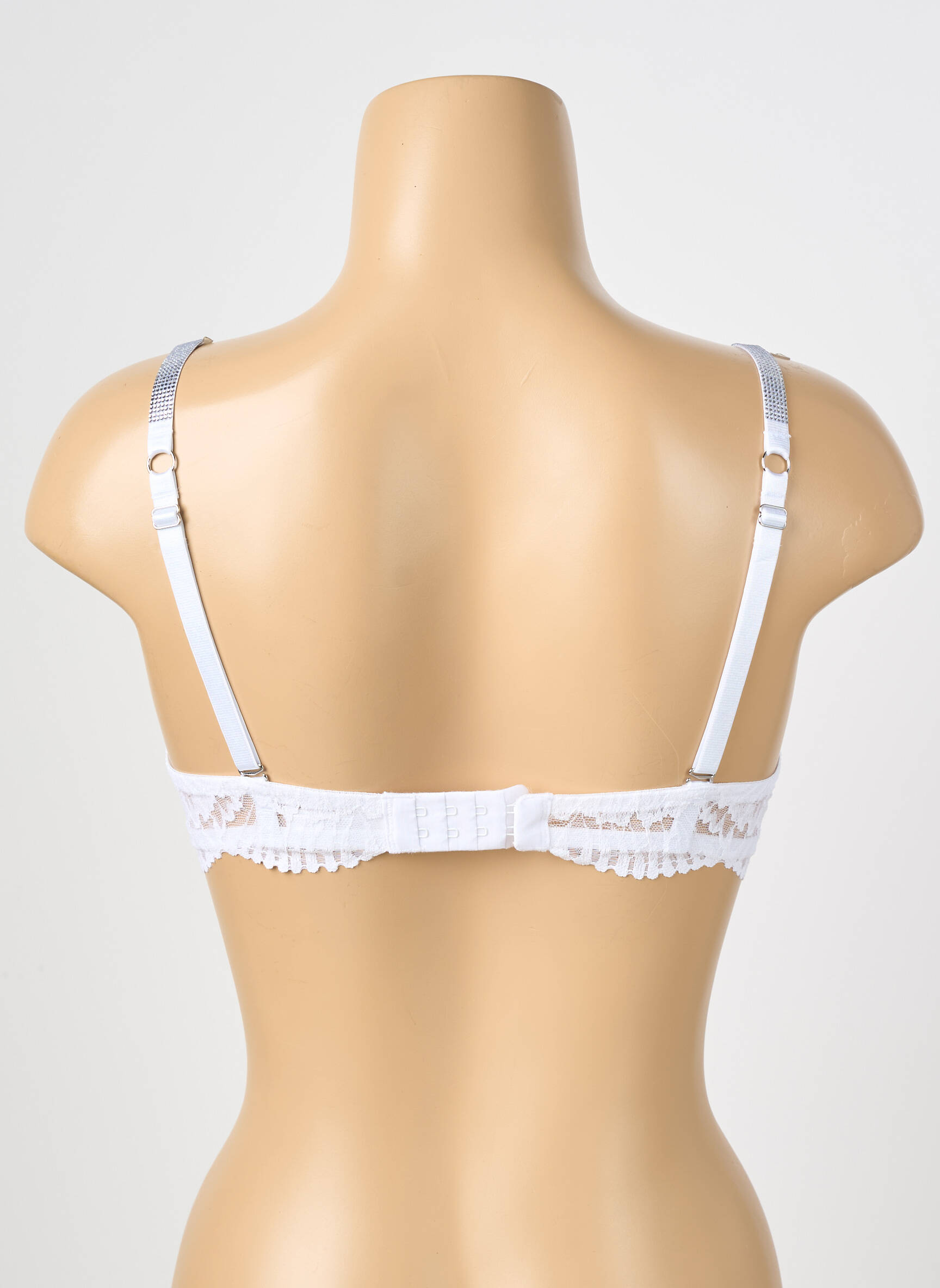 Sutien efect material satinat top sutien push-up alb VALEGE femeie