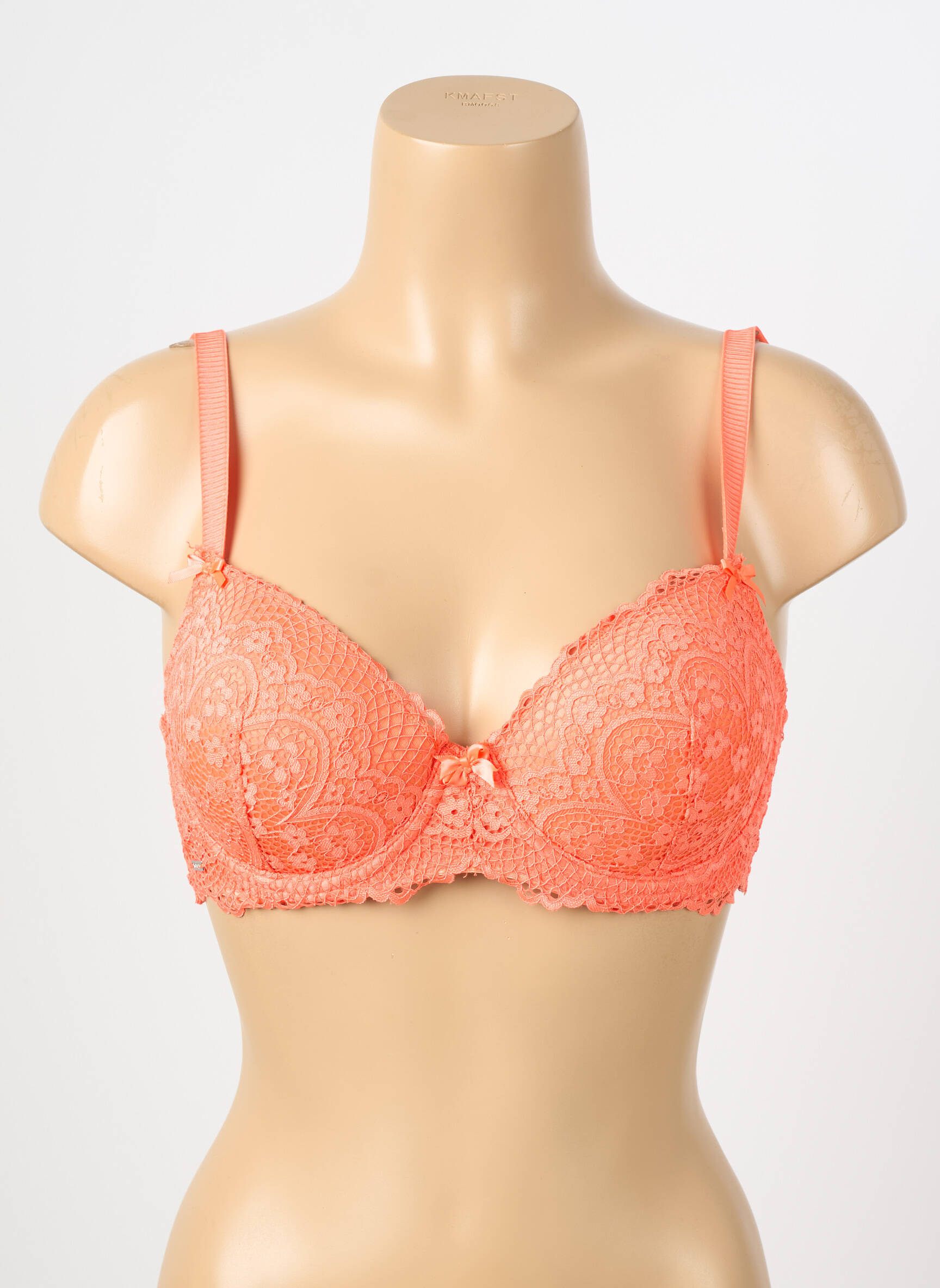 Sutien efect material satinat top sutien modelat portocalie VALEGE femeie