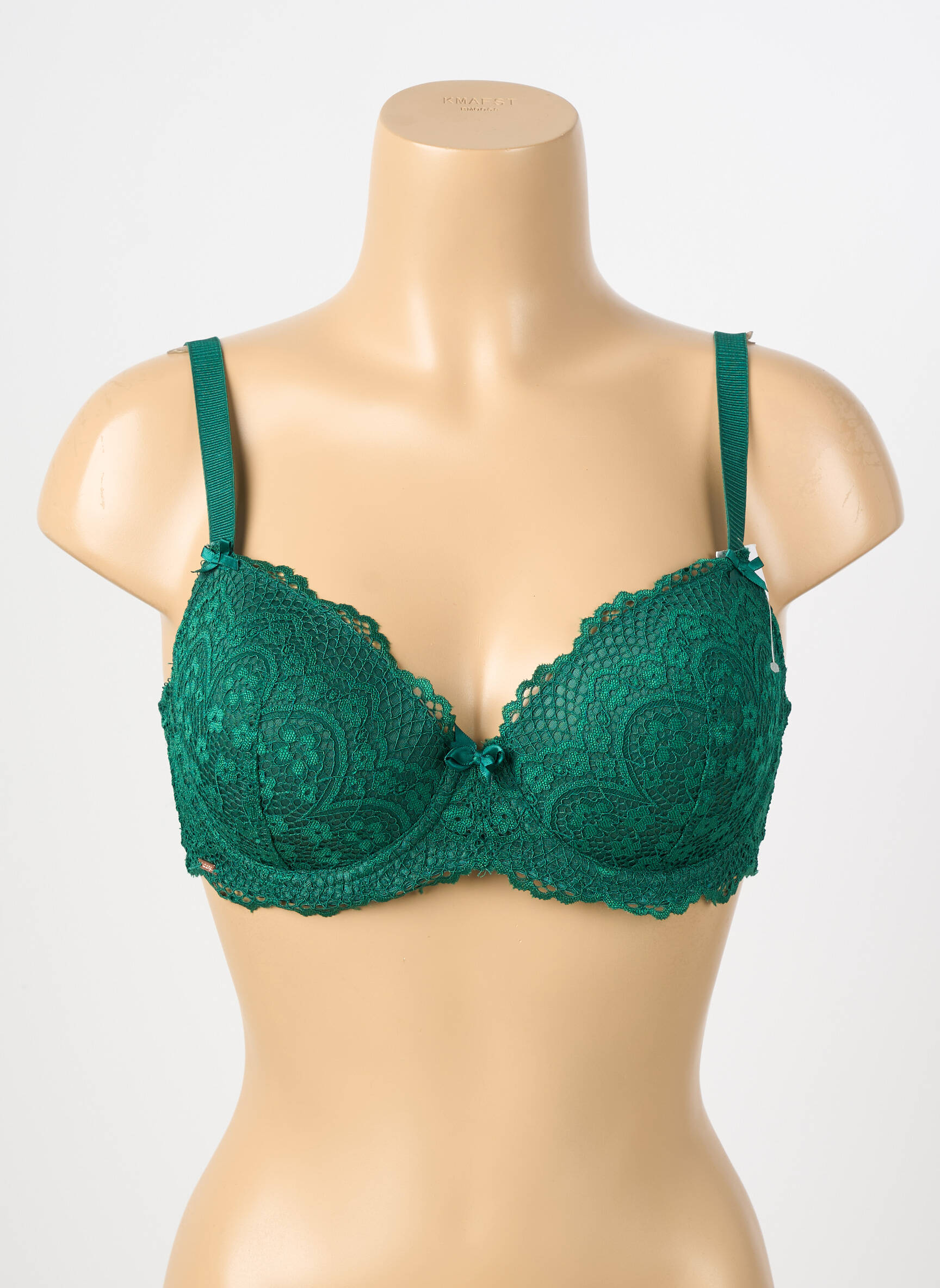 Sutien efect material satinat top sutien modelat verde VALEGE femeie