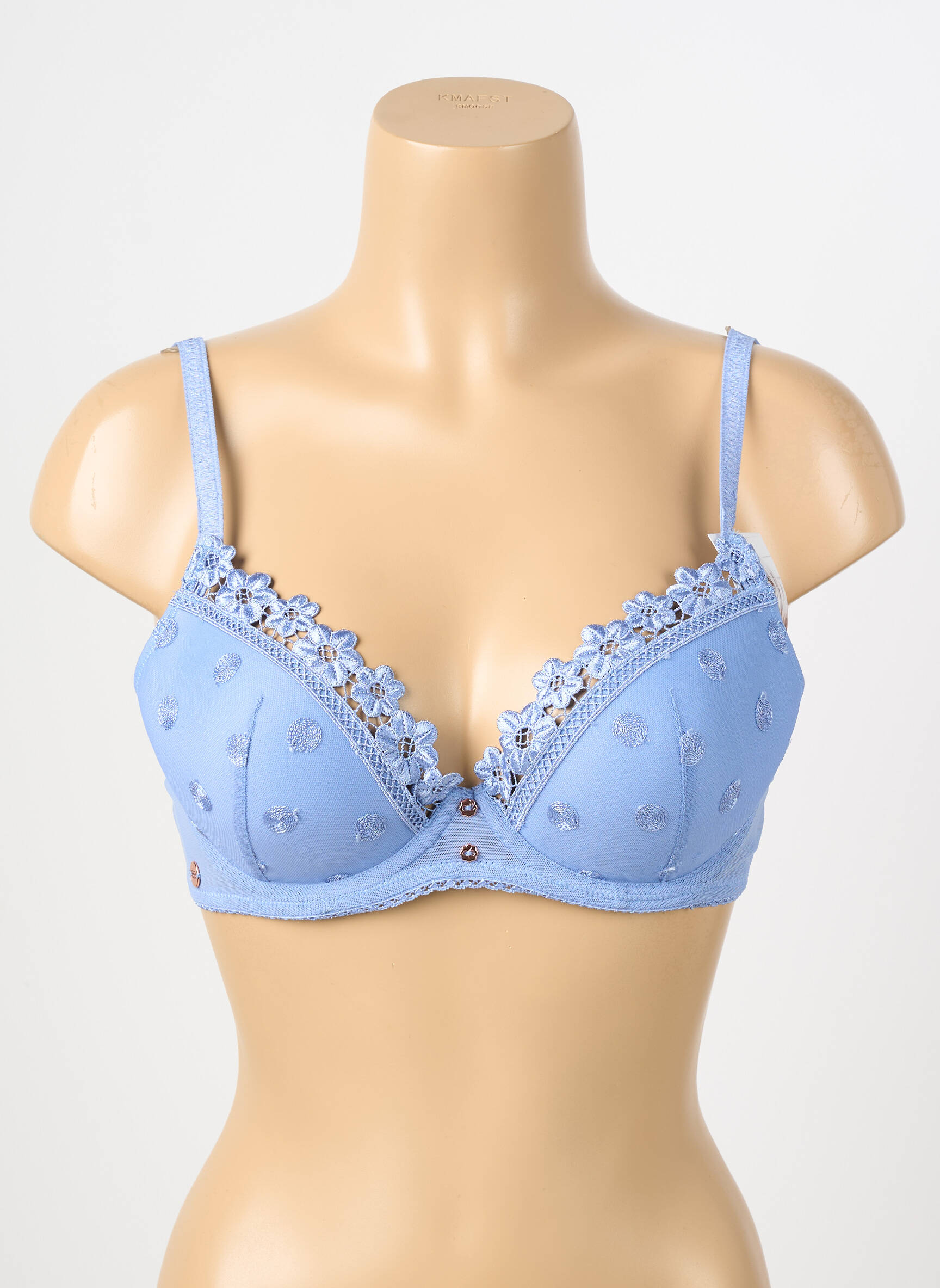 Sutien efect material satinat top sutien modelat albastru BRIGITTE BARDOT femeie