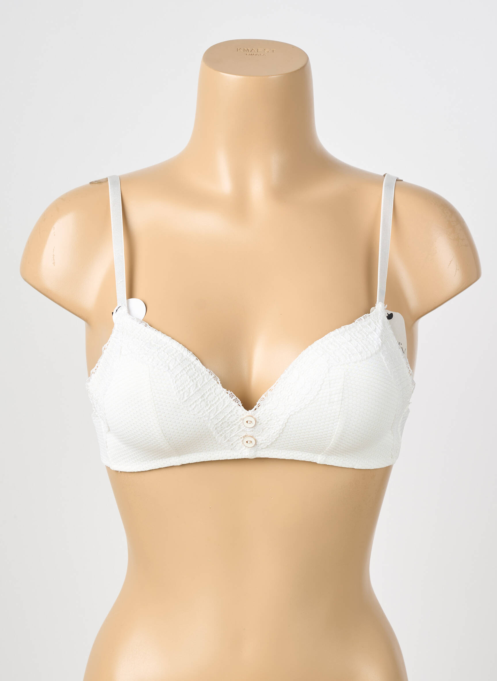 Sutien efect material satinat top sutien modelat bej STEFFY femeie