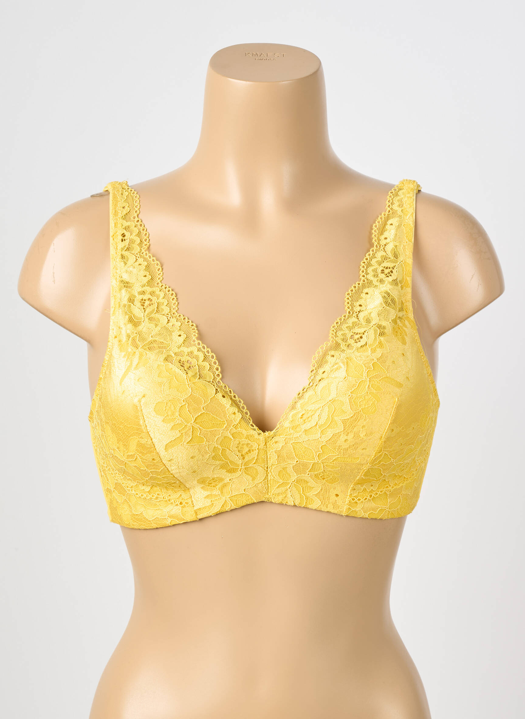 Sutien efect material satinat top sutien modelat galben ESCORT femeie