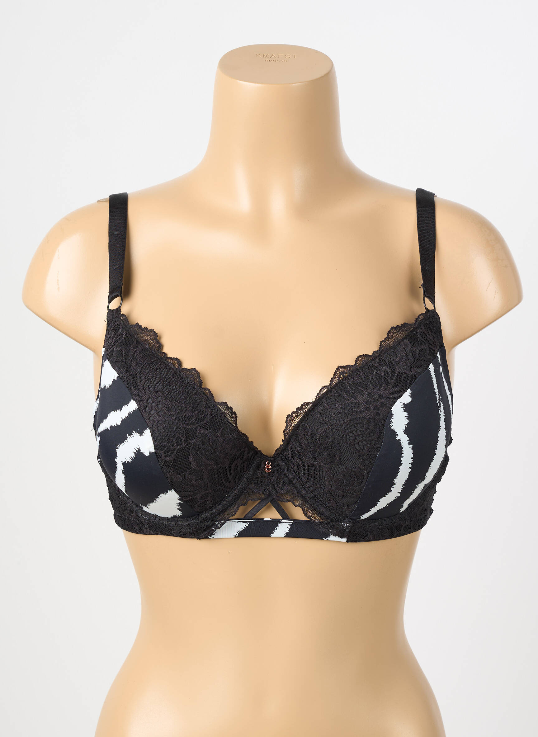 Sutien efect material satinat top sutien push-up negru ESCORT femeie