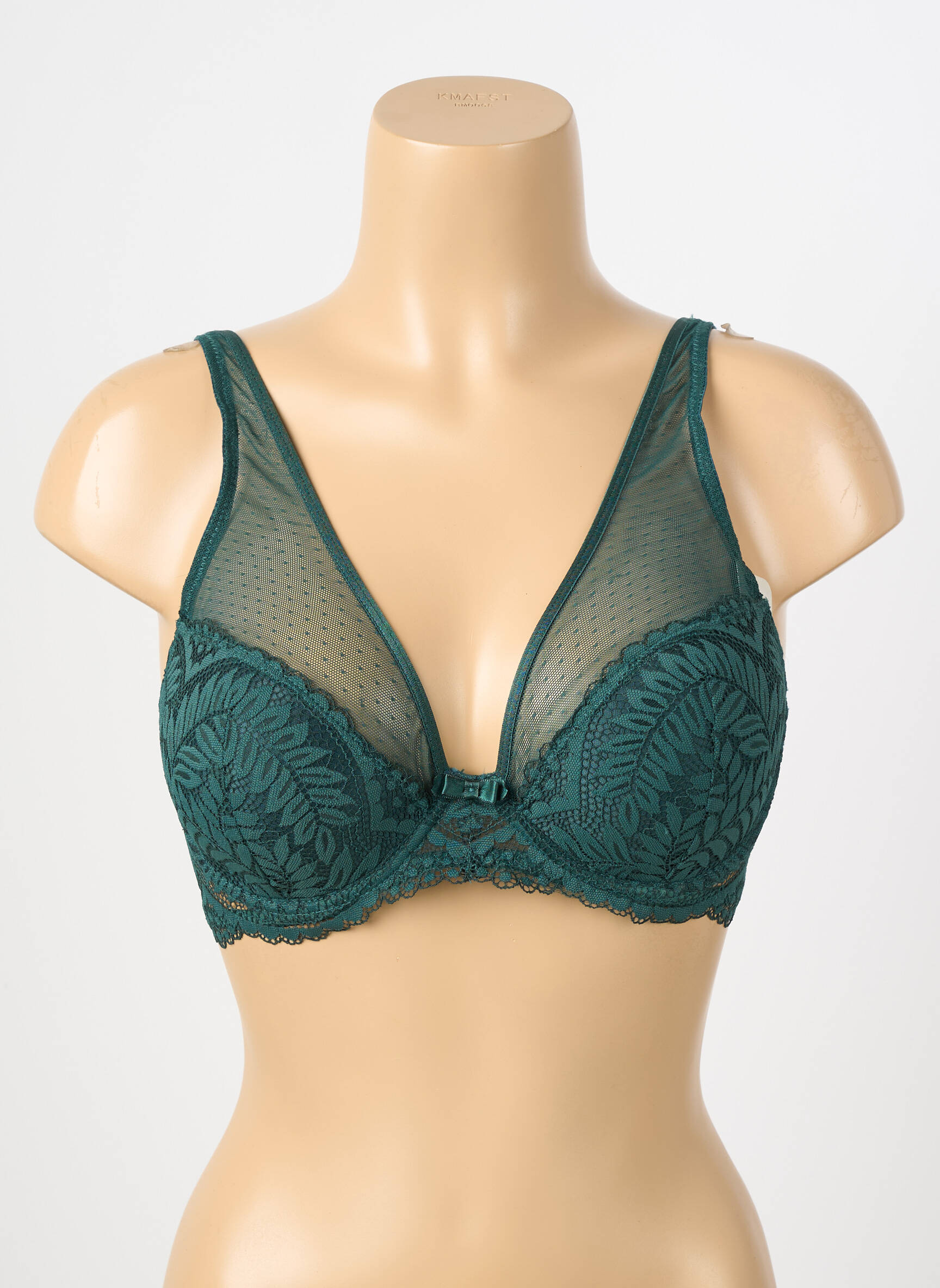 Sutien efect material satinat top sutien modelat verde STEFFY femeie