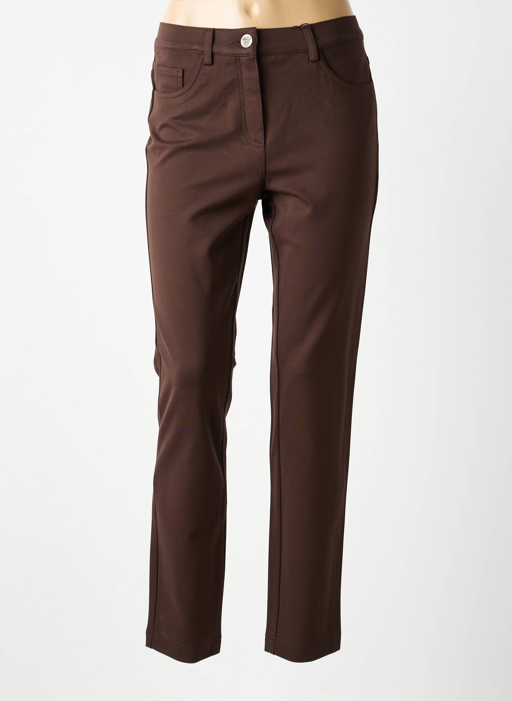 Pantalon slim elasticitate mărime normală maro STARLING femeie