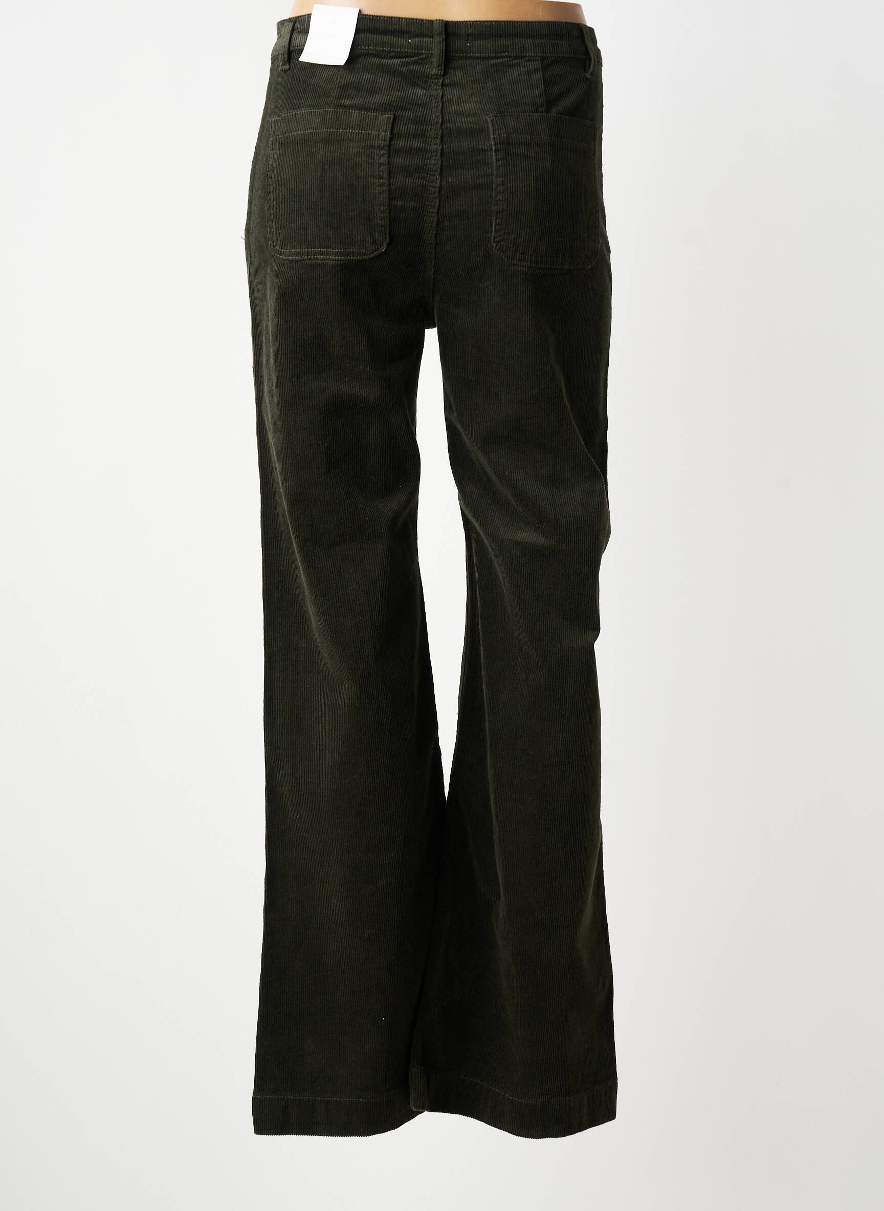 Pantalon evazat elasticitate talie înaltă verde MAISON ONADO femeie