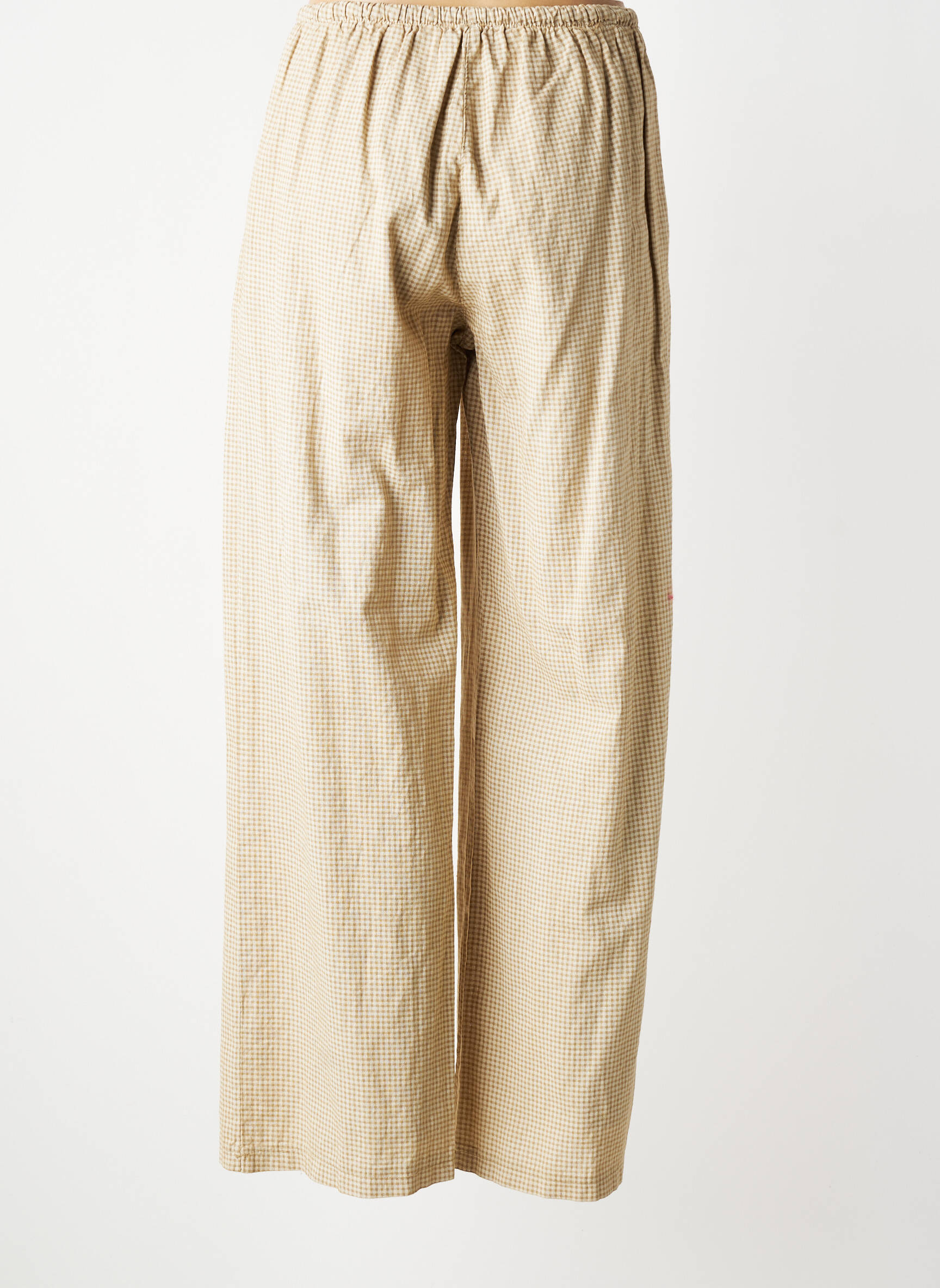 Pantalon larg țesătură crep mărime normală bej OTTANTOTTO femeie