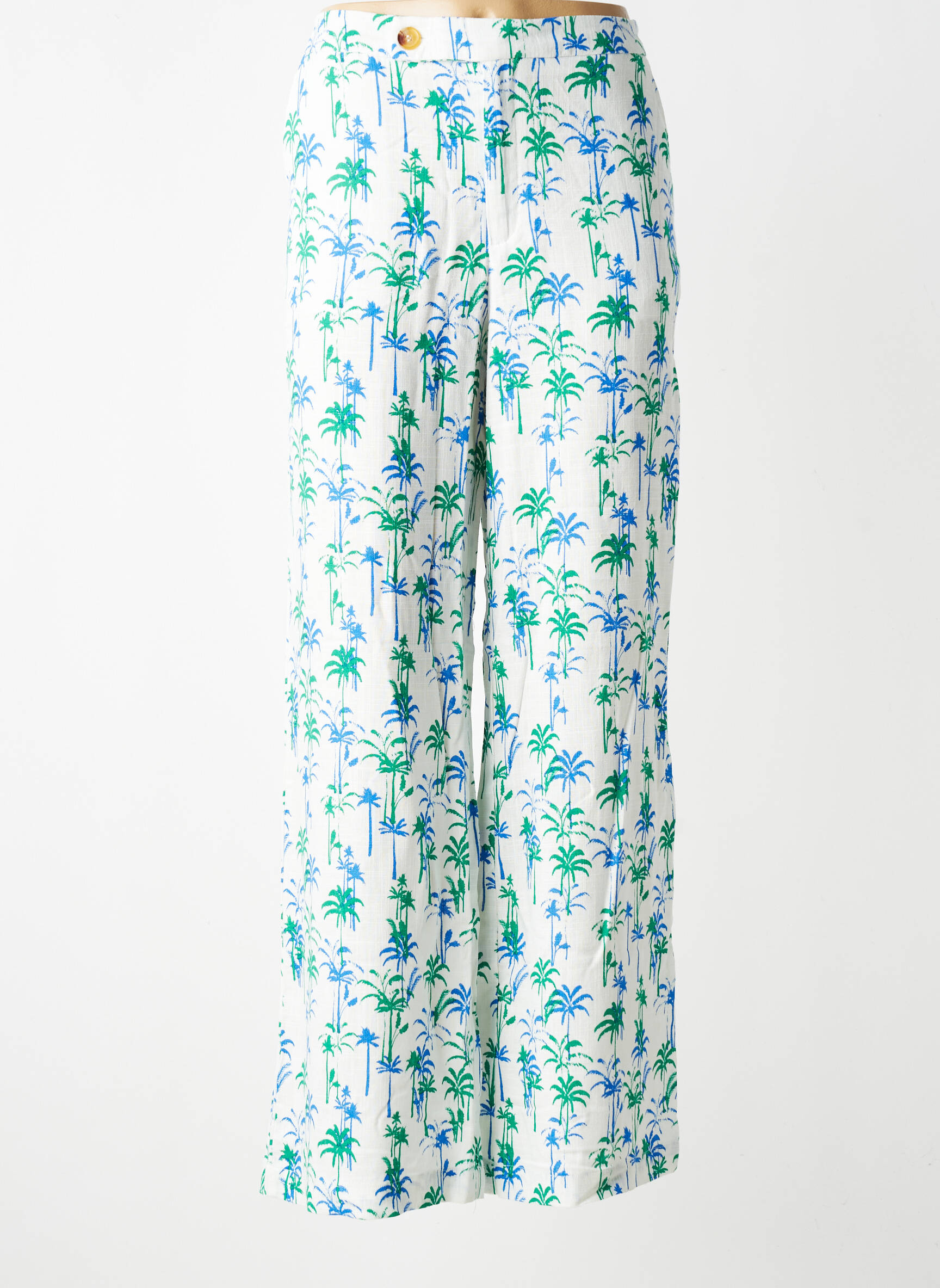 Pantalon larg închidere cu fermoar sub clapetă cu nasturi mărime normală verde TIFFOSI femeie
