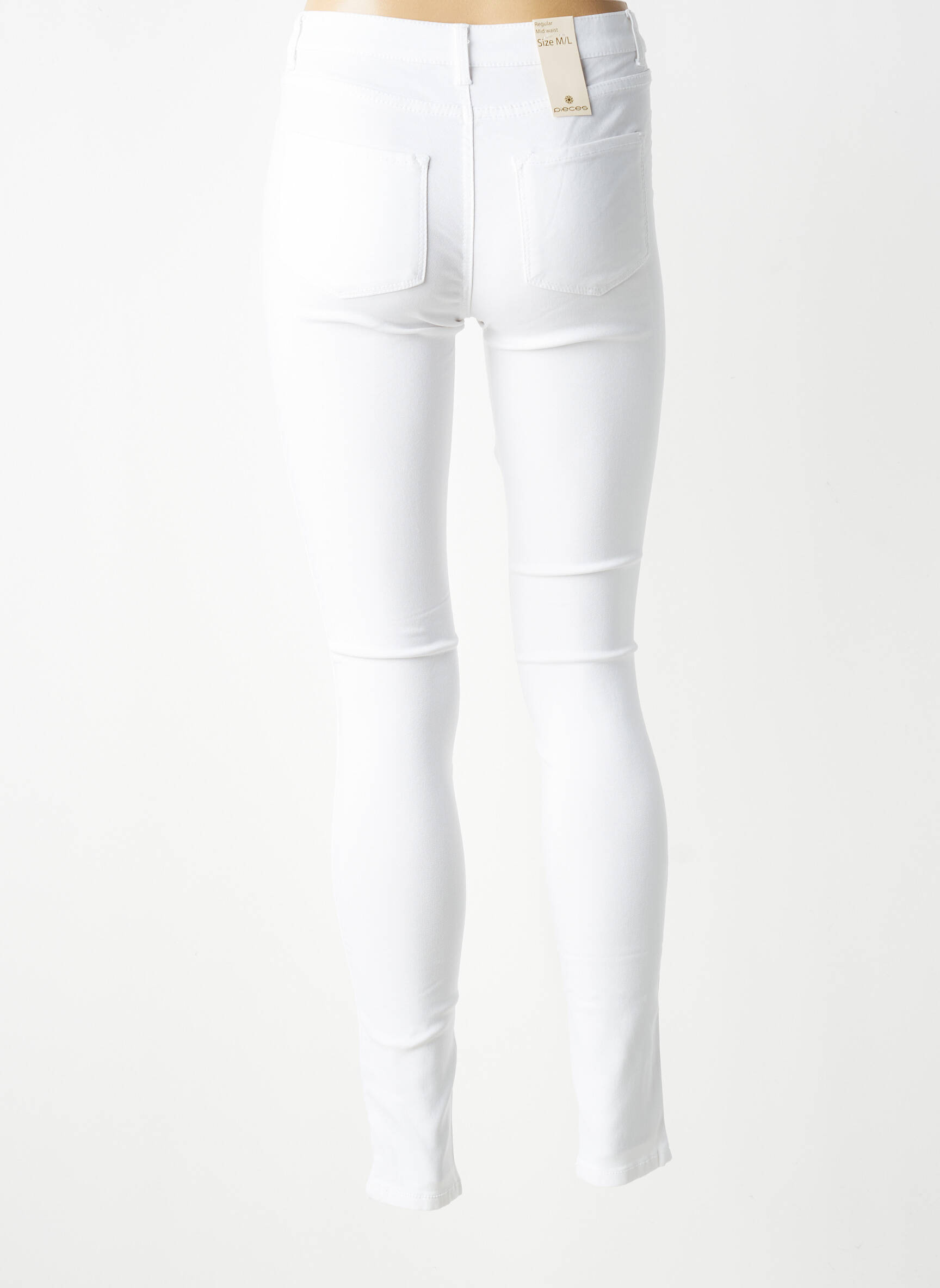 Blugi skinny mărime normală mărime normală alb PIECES femeie