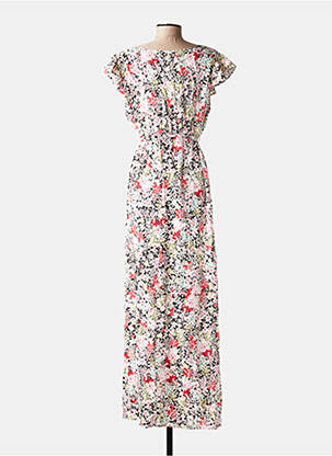 Rochie lungă imprimeu floral mâneci scurte roșu D&X femeie
