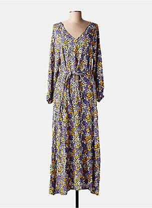 Rochie lungă mâneci lungi mâneci lungi violet C'FLO femeie