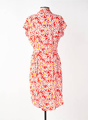 Rochie midi imprimeu floral mâneci scurte roșu PIECES femeie