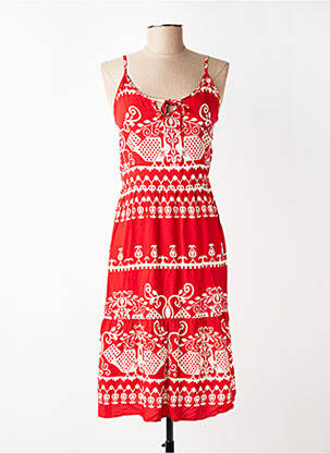 Rochie midi mâneci lungi mâneci lungi roșu C'FLO femeie