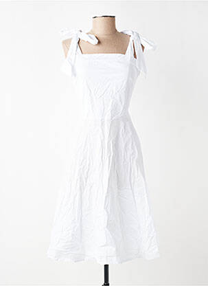 Rochie midi croială cambrată bretele subțiri alb L'ESSENTIEL femeie