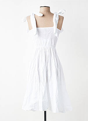 Rochie midi croială cambrată bretele subțiri alb L'ESSENTIEL femeie