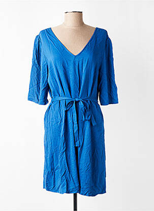 Rochie midi croială fluidă mâneci 3/4 albastru VILA femeie