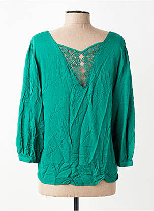 Bluză țesătură poplin mâneci 3/4 verde VILA femeie