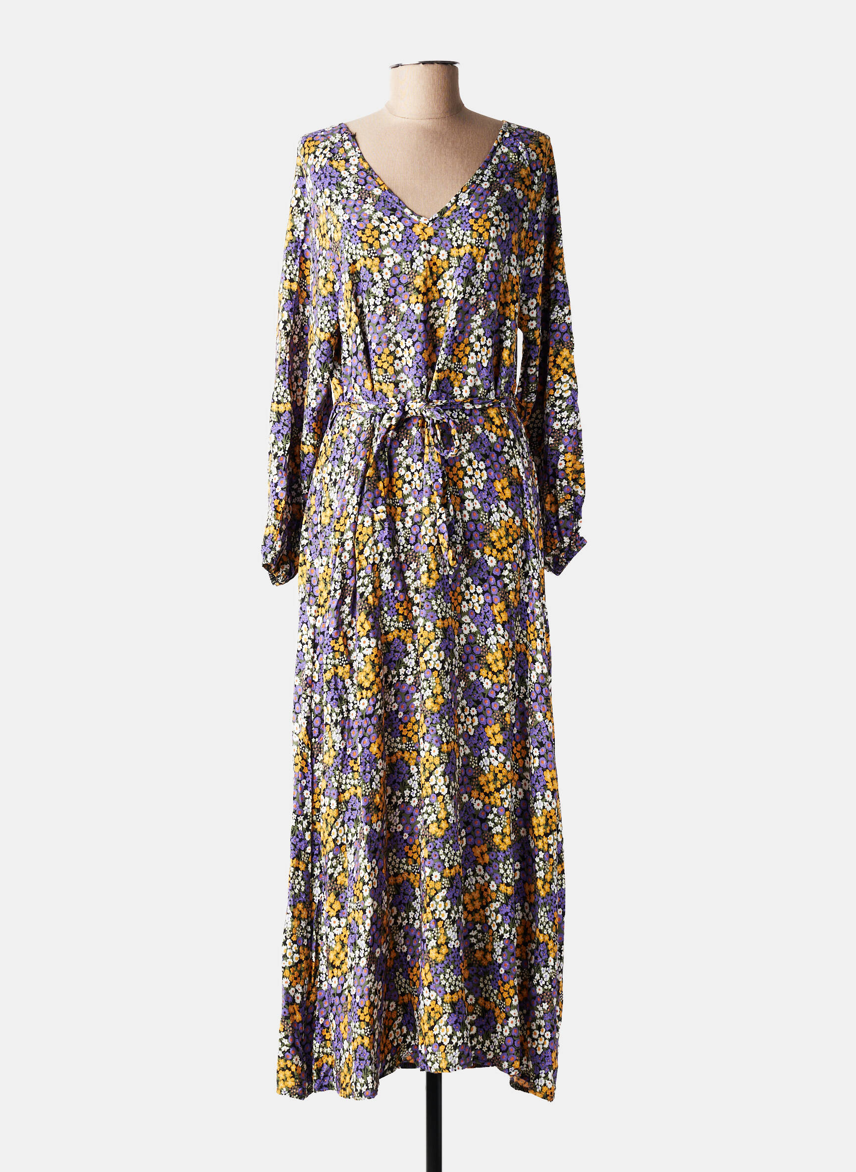 Rochie lungă mâneci lungi mâneci lungi violet C'FLO femeie