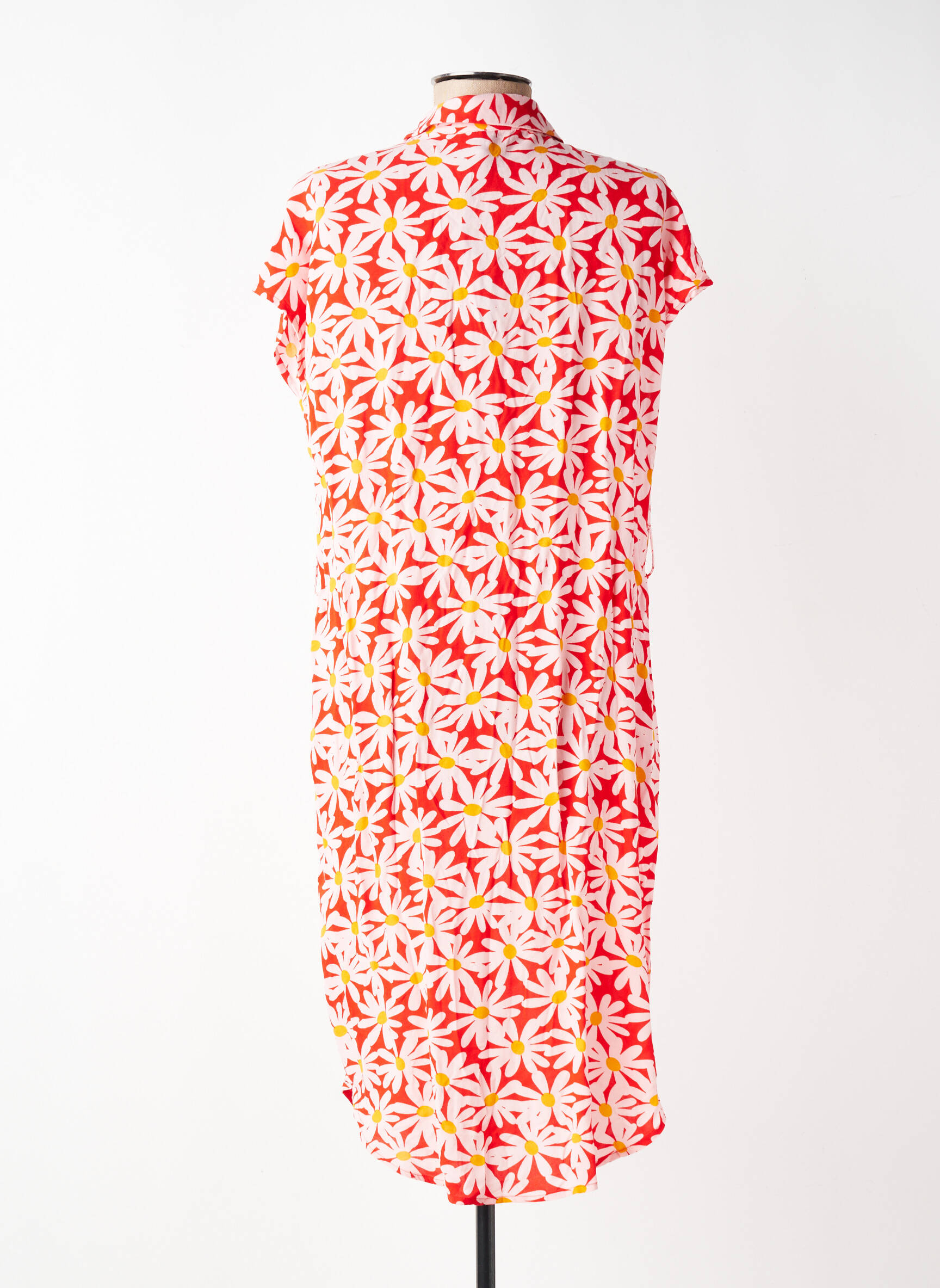 Rochie midi imprimeu floral mâneci scurte roșu PIECES femeie