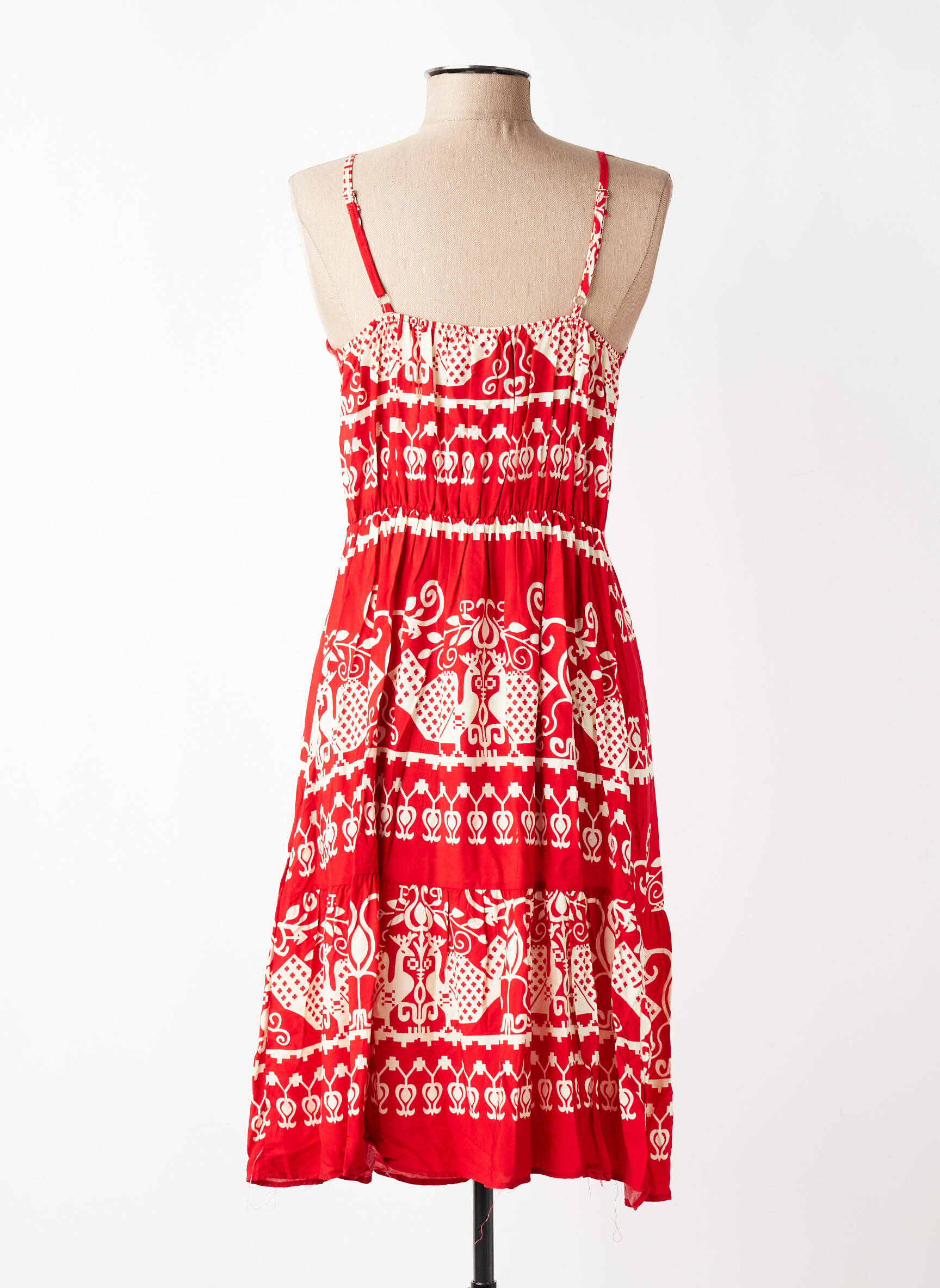 Rochie midi mâneci lungi mâneci lungi roșu C'FLO femeie