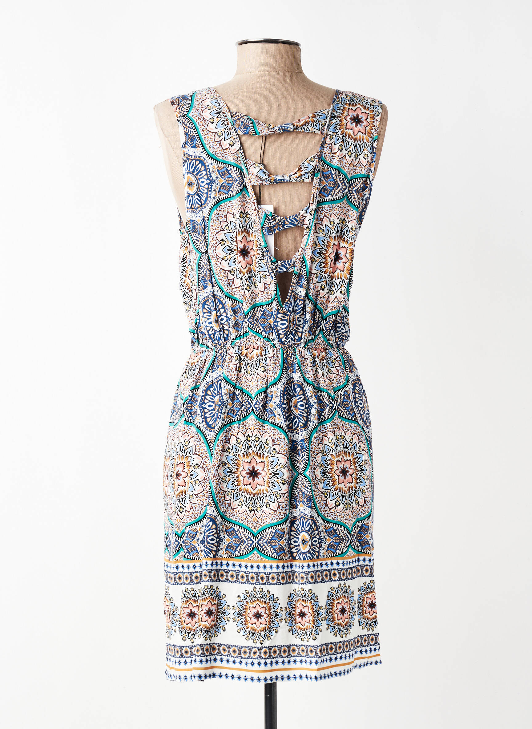 Rochie midi imprimeu floral fără mâneci albastru MOLLY BRACKEN femeie