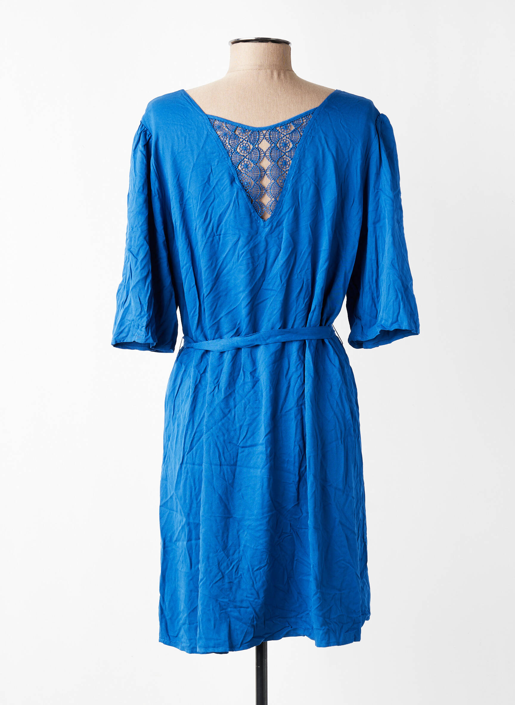 Rochie midi croială fluidă mâneci 3/4 albastru VILA femeie