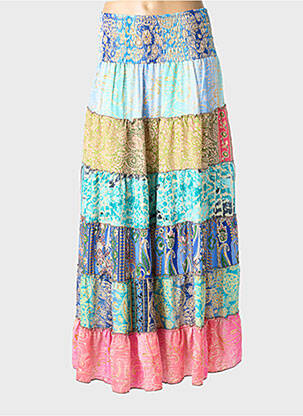 Fustă lungă imprimeu fantezie albastru BOHO FASHION femeie