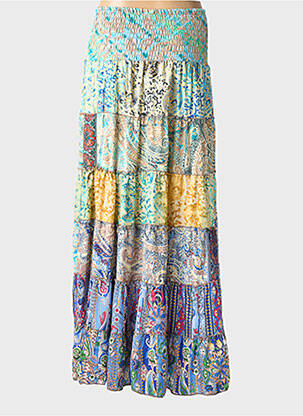 Fustă lungă imprimeu fantezie albastru BOHO FASHION femeie