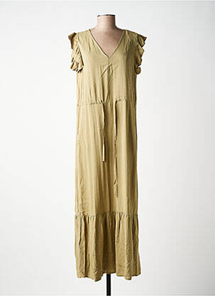 Rochie lungă mâneci scurte mâneci scurte verde B.YOUNG femeie