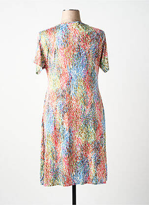 Rochie midi imprimeu fantezie mâneci scurte albastru GENUINE femeie