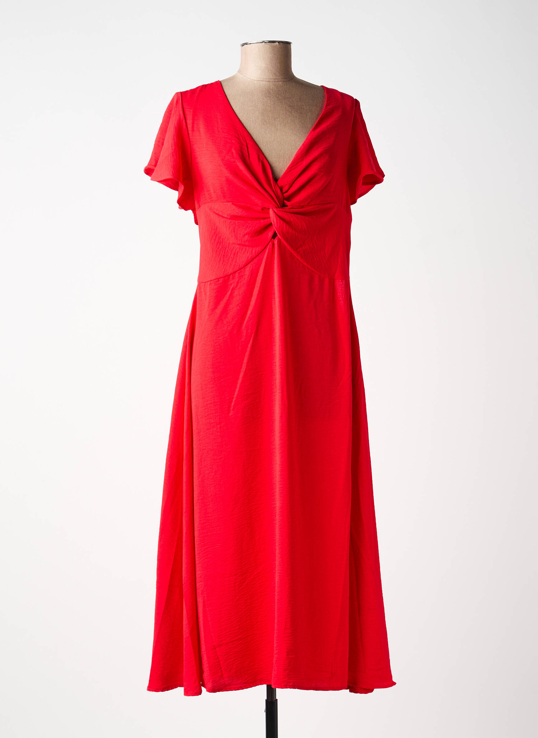 Rochie scurtă croială fluidă mâneci scurte roșu MOLLY BRACKEN femeie