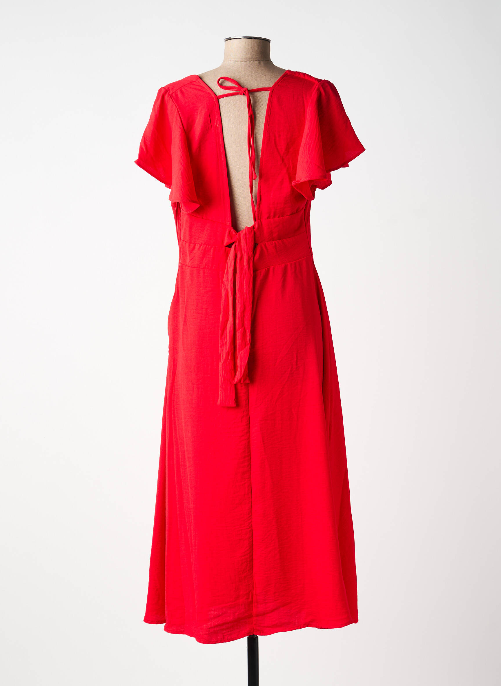 Rochie scurtă croială fluidă mâneci scurte roșu MOLLY BRACKEN femeie