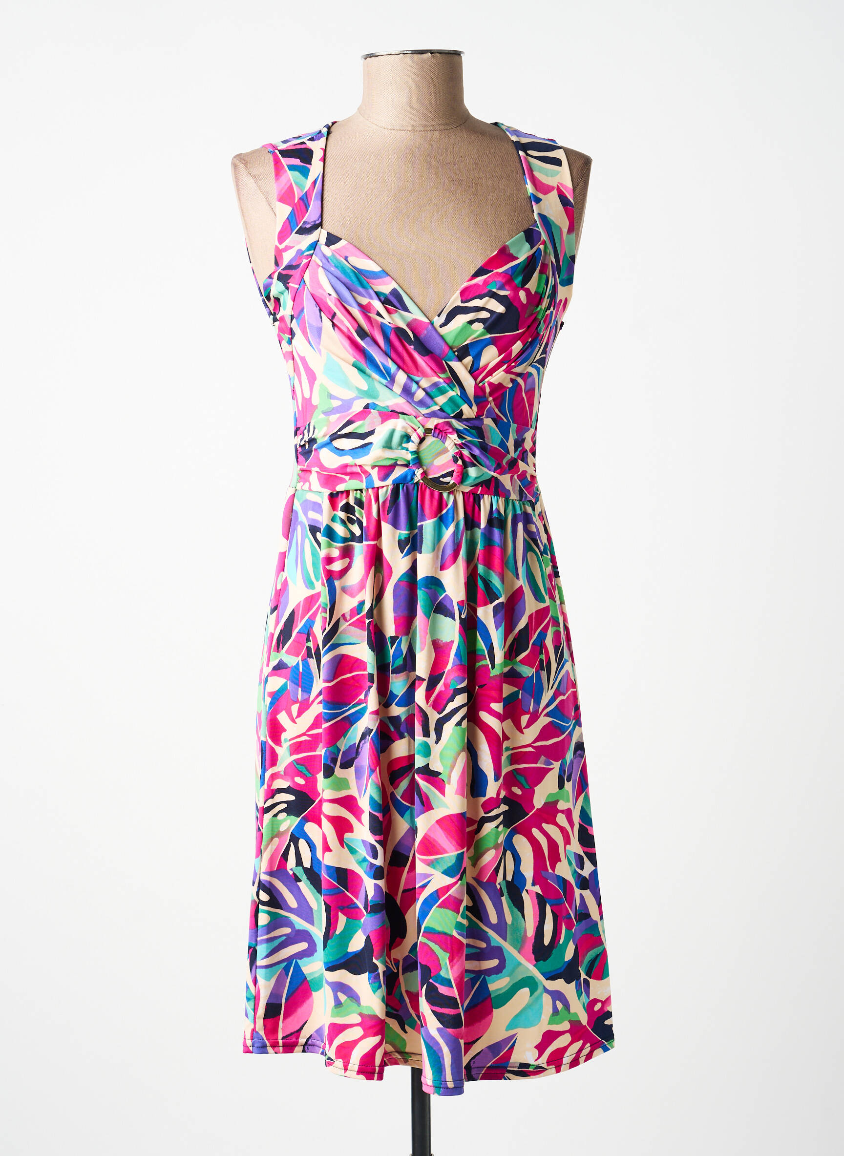 Rochie midi fără mâneci fără mâneci roz MORGAN femeie