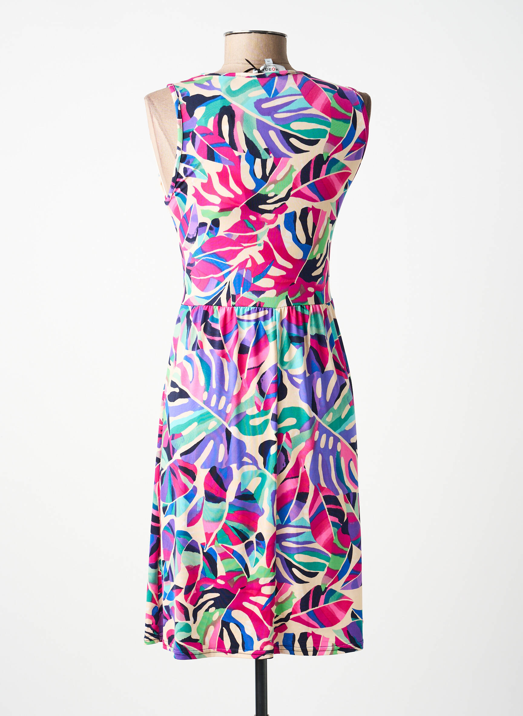 Rochie midi fără mâneci fără mâneci roz MORGAN femeie