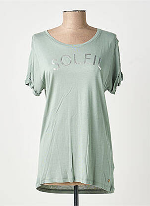 Tricou serigrafie mâneci scurte verde DEELUXE femeie