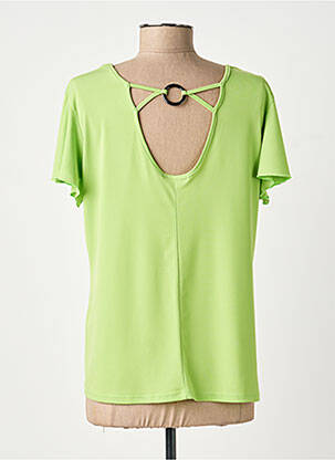 Top elasticitate mâneci scurte verde GENUINE femeie