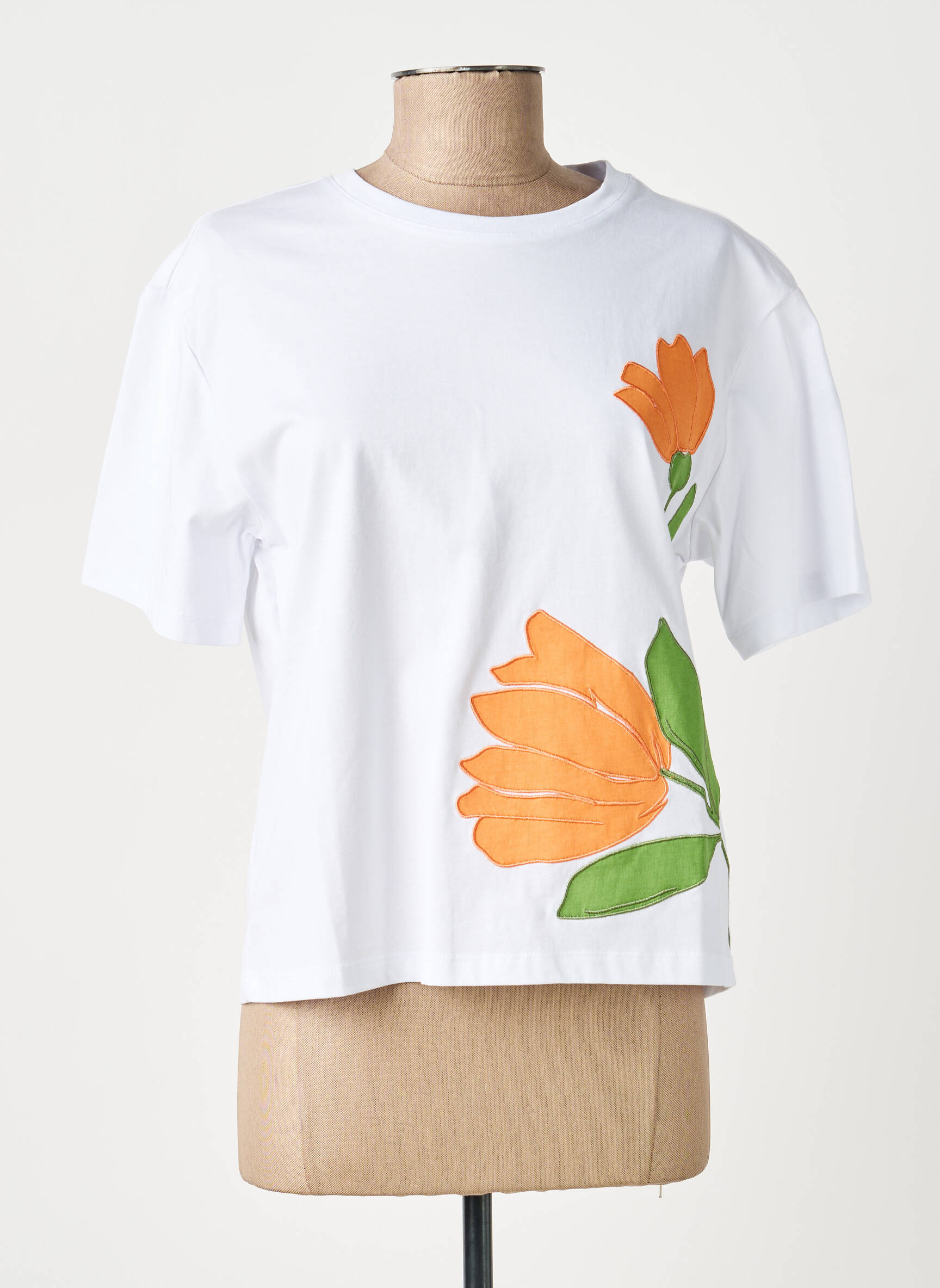 Tricou croială dreaptă mâneci scurte alb SALSA femeie