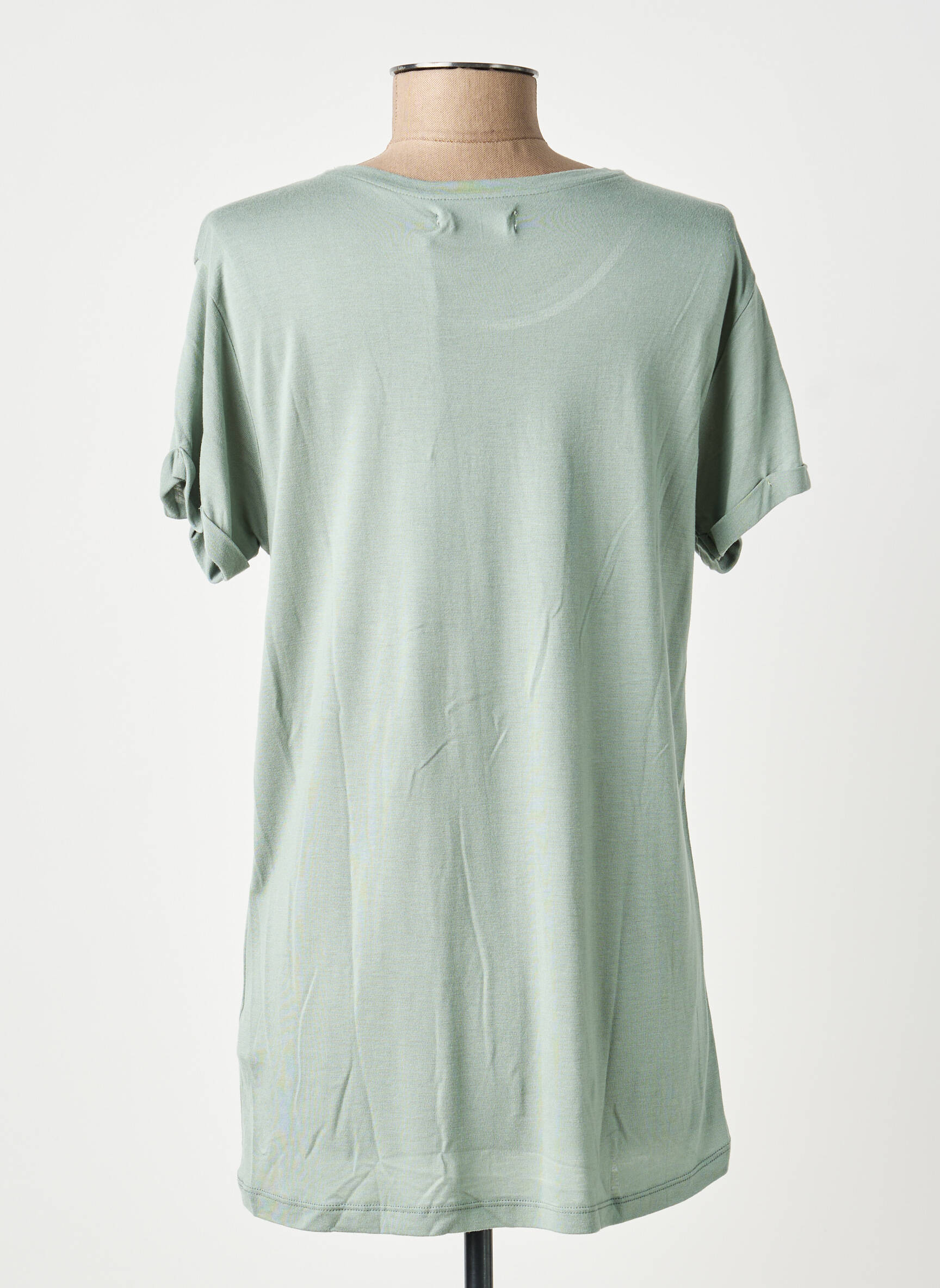 Tricou serigrafie mâneci scurte verde DEELUXE femeie
