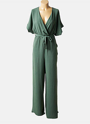 Salopetă-pantalon țesătură crep mâneci scurte verde TIFFOSI femeie