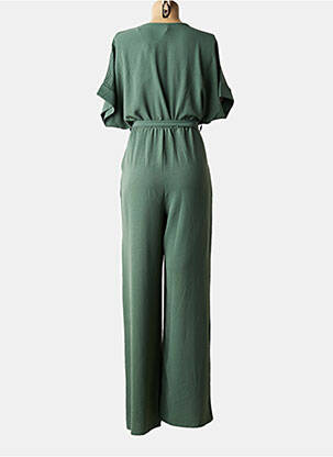 Salopetă-pantalon țesătură crep mâneci scurte verde TIFFOSI femeie