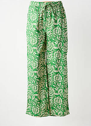 Pantalon larg țesătură poplin mărime normală verde DEELUXE femeie