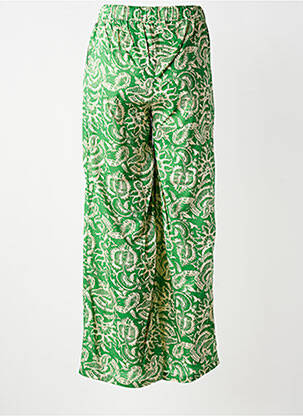Pantalon larg țesătură poplin mărime normală verde DEELUXE femeie