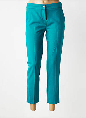 Pantalon 7/8 țesătură poplin mărime normală verde MORGAN femeie