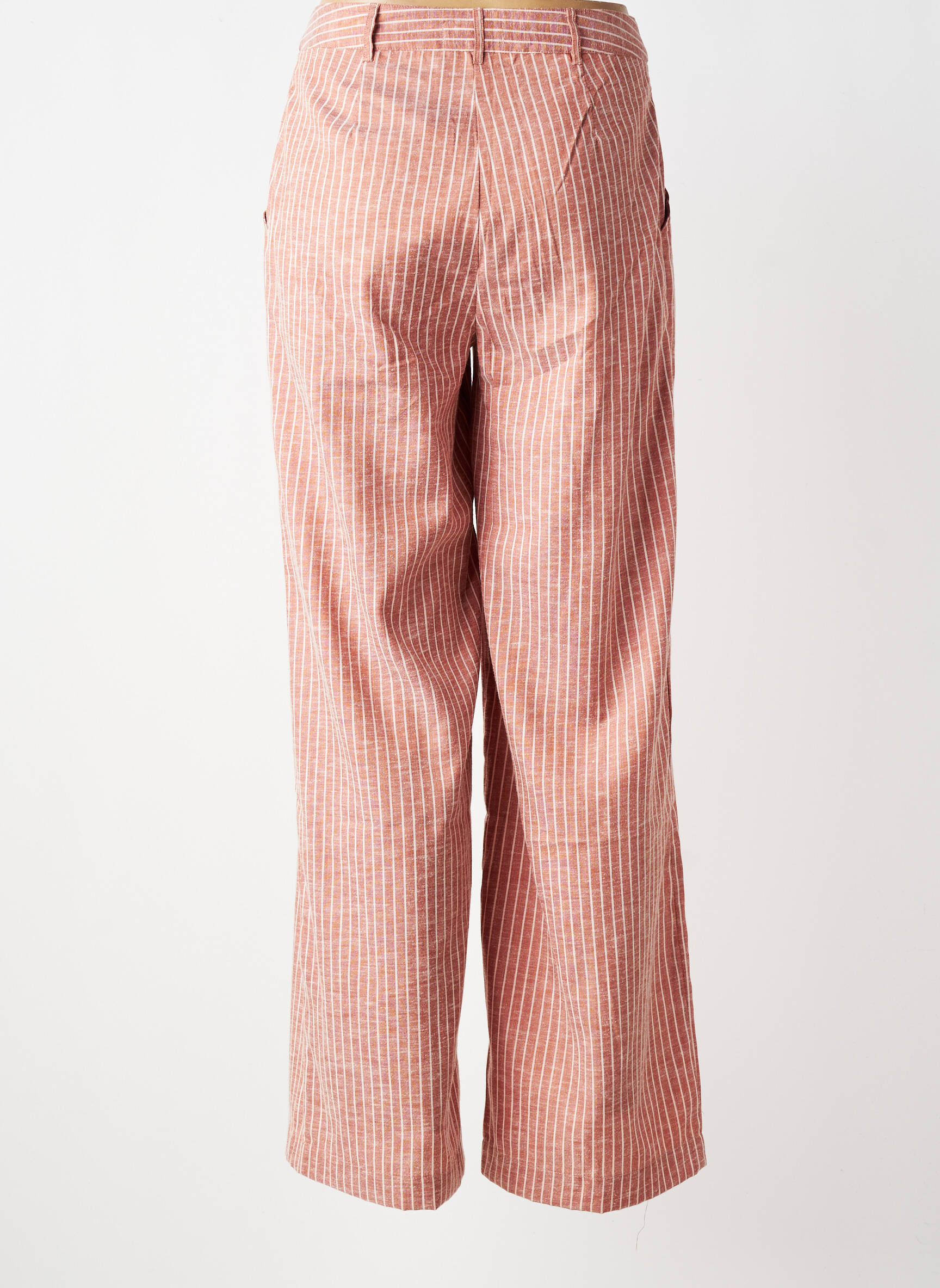 Pantalon drept țesătură poplin mărime normală roz DEELUXE femeie