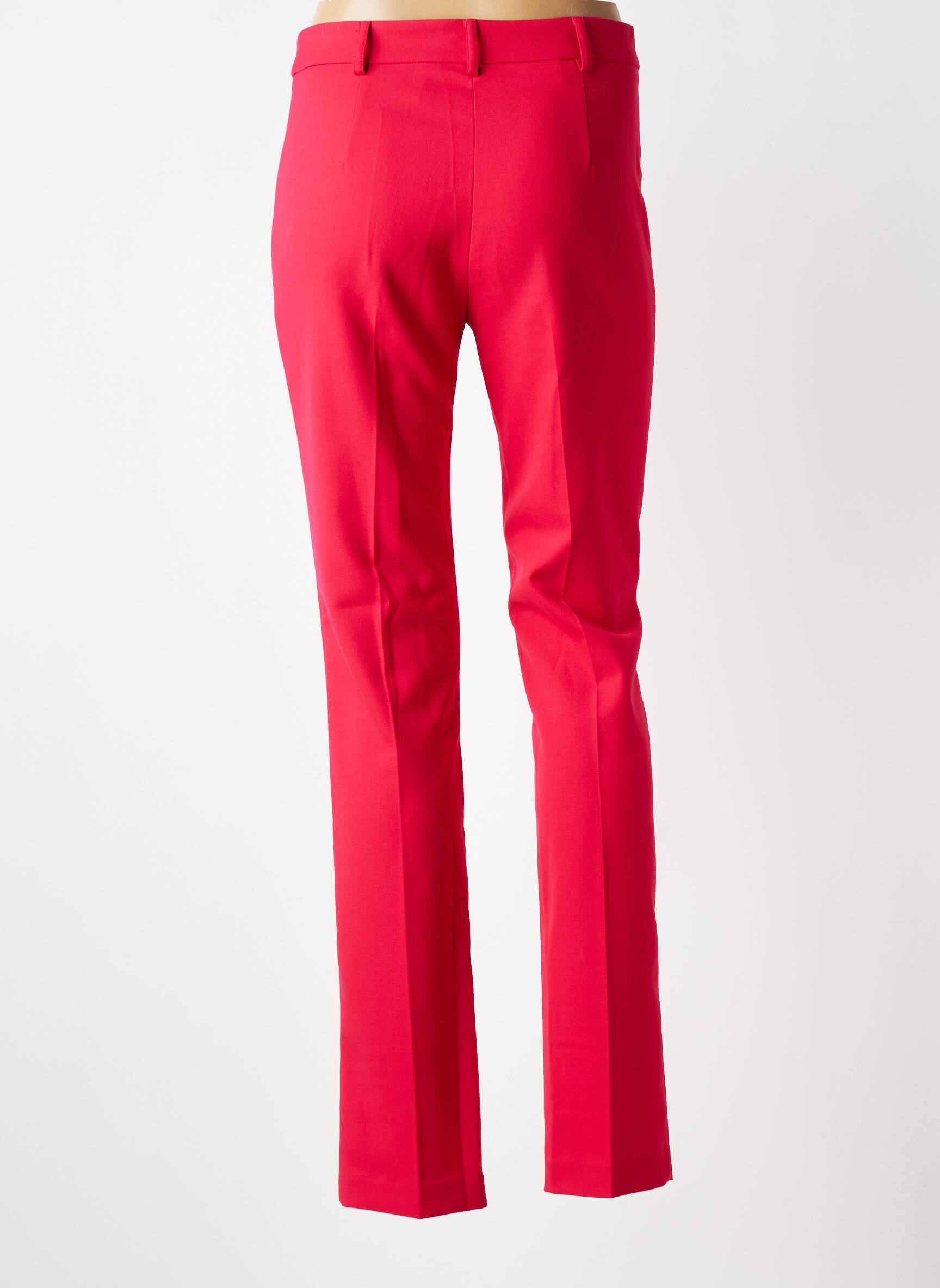Pantalon slim țesătură poplin mărime normală roz MORGAN femeie