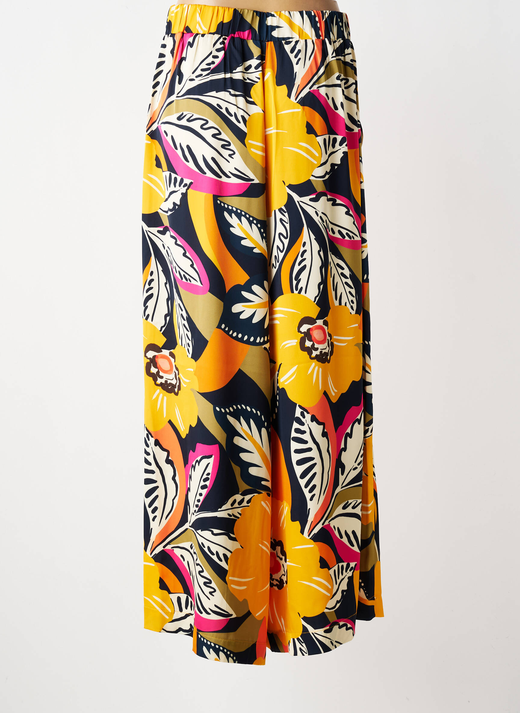 Pantalon larg țesătură crep mărime normală galben MOLLY BRACKEN femeie